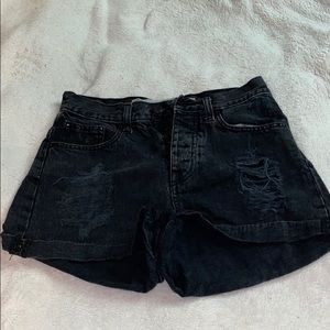 COPY - Brandy Melville black grey distressed shorts